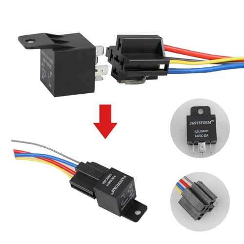 Dual Electric Fan Relay Kit Electric Radiator Fan Kit Temperature Sensor Switch 185 On 175 Off Automotive Wiring Kit 60 Amp Cooling Fan Relay Switch Kit 4 Pin Waterproof Relay Kit - style: Dual Electric Fan 185 On 175 Off