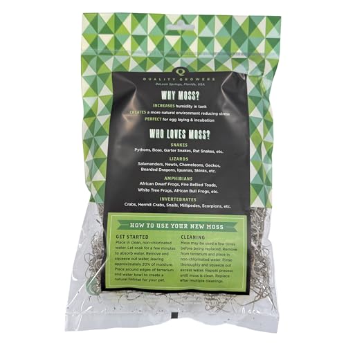 Mood Moss for Terrarium Habitats, Small 2-Pack | Preserved Moss for Reptiles, Amphibians & Invertebrates Terrariums, Humidity Control, Soft, Dye-Free, Family Owned, USA Made - size: Small 2-pack, style: Mood Moss