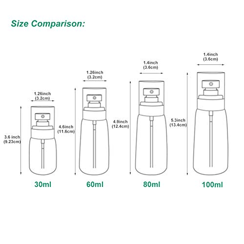 Refillable Cosmetic Spray Bottles for Fine Mist Plastic Empty Clear Refillable Travel Container Essences Rose Water Mister (3.4 Ounce,100ml) - color: 100ml/3.4oz