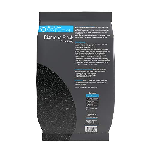 Aqua Natural Aquarium Substrate, Diamond Black Gravel, 10lb | 1-2mm, For Aquariums, For Fish Tanks, For Terrariums - size: 10LB