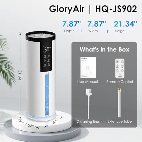Home Humidifier for Large Room, 2.11Gal Cool Mist Top Fill,120H | Bedroom Humidifier with Humidistat,4 Mist Level,up to 500 ftΒ² Coverage,35dB Quiet Humidifier for Commercial,Office,Baby,Plant