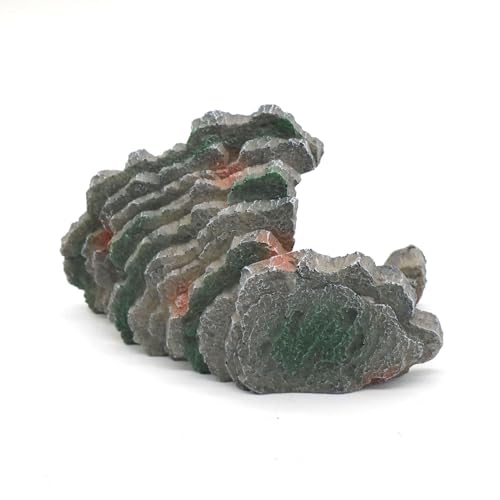 Gecko Hide Shale Scape Step Ledge, Reptile Cave Hideout Tank Accessories Decorations, Great for Reptiles, Amphibians, Leopard Gecko, Lizard, Frogs, Turtle (Small-B-7.3 * 4.4 * 3) - style: Small-B-7.3 * 4.4 * 3