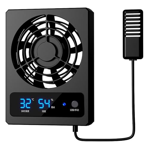 Reptile Fan Low Noise Efficient Vent Fan | Cooling Fan for Reptile Tank for Reptiles, Snakes, Rainforest Terrariums, Vivariums, Dragons, Lizards - size: B: (℃)