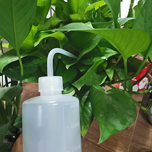 Valchoose White Squeeze Bottles, LDPE Angled Nozzle, 250ml & 500ml, 2 Pack | Built With Clear Liquid Scale, Tight Leakproof Lid, Precise Root Watering, For Lab, Succulents & Mini Potted Plants - color: White, size: 1x250ml+1x500ml