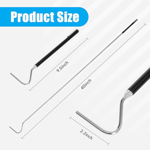 AQUANEAT Reptile Snake Hook, 40inch Extendable Stainless Steel Snake Stick with Non-Slip Handle - size: 40inch
