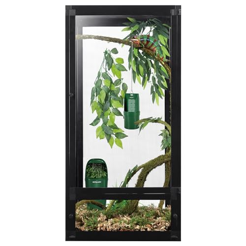 REPTIZOO Reptile Waterfall Automatic Reptile Drinking Fountain Water Dispenser, Chameleon Water Fountain Water Dripper for Bearded Dragon Iguana Frog Gecko