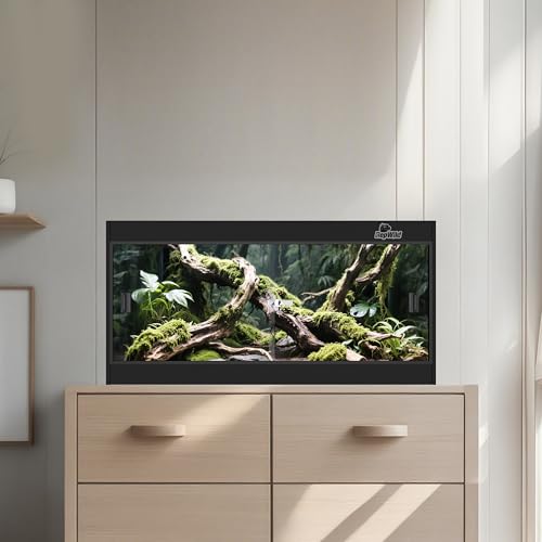 20 Gallon PVC Reptile Enclosure, RepWild 24"x18"x12" Terrarium/Tank with Heavy-Duty Screen Top, Glass Sliding Doors & Lock for Bearded Dragons, Ball Python, Geckos, Lizards - size: 24"W x 18"D x 12"H