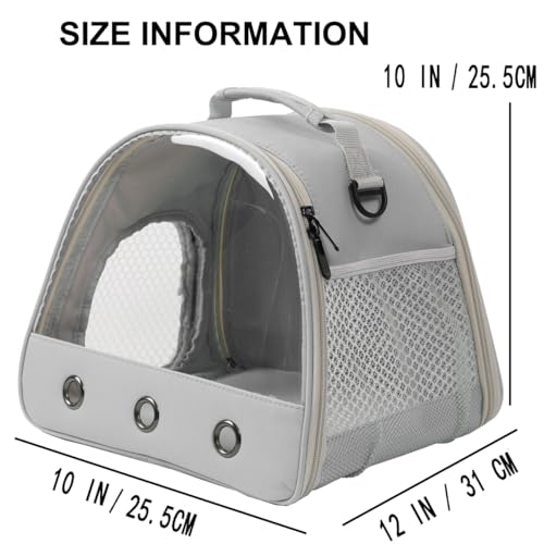 Pet Travel Carrier with Absorbent Pad Set, Pee Pad with Leak-Proof Quick-Dry Design for Bearded Dragon,Portable Guinea Pig Bag for Sugar Glider,Hedgehog,Rat,Bunny,Rat,Outdoor Used - color: Grey