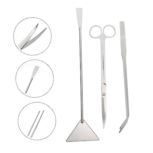 COLLBATH 1set Portable Aquarium Scissors Scraper Tool Multi-function Aquatic Plant Manipulation Resistant for Fish Tank Care - size: 31.50X7.00X1.00CM
