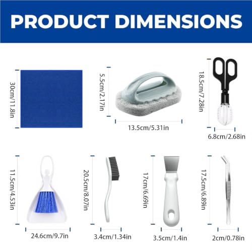 Bearded Dragon Tank Cleaning Kit with Dustpan Brush Feeding Tongs | Bearded Dragon Enclosure Cleaner for Lizard Gecko Snake Turtle Frog Home Terrarium Enclosure