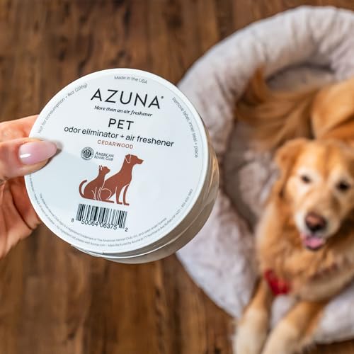 Azuna Pet Odor Eliminator for Strong Odor Gel | Child & Pet Safe | 8oz Pod | Plant Powered | Dog and Cat Room Deodorizer | Child and Pet Safe Air Fresheners for home | Cedarwood Scent - size: 8 Ounce (Pack of 1)