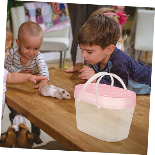 VANZACK 2pcs Pet Carrier for Dogs Cats Portable Travel Crate Reptile Boxes Turtle Containers - color: Pink