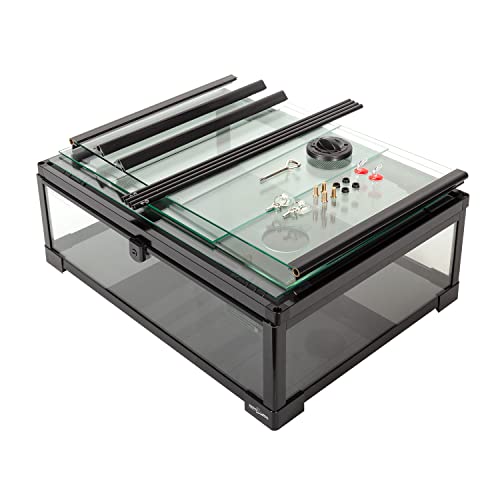 REPTIZOO 45 Gallon Glass Reptile Terrarium 24" x 18" x 24" Knock-Down Reptile Tank with Double Hinge Door and Top Screen Ventilation Easy Assembly Terrarium - size: 24" x 18" x 24"