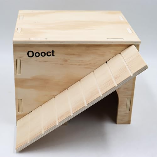 Large Bearded Dragon Hide Cave, Wooden Lizard Hideout with Climbing Ramp, Reptile Habitat with Basking Platform, Tank Accessories for Bearded Dragon Lizard Chameleon Hamster 11.3 x 9.1 x 7.1 Inch - size: 11.3 x 9.1 x 7.1 Inch