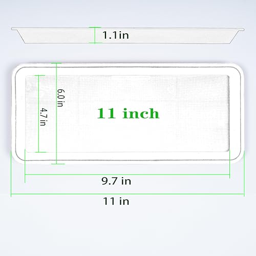 VUWEZ 2 Pack Plastic Plant Tray Saucer, Rectangular, Indoors Outdoor, Water Drip Tray for Flower Pot Planter, Windowsill (6 X 11 Inch, Brown) - color: Dark Brown, size: 11'' x 6.1'' x 1.0'' (2 pack)