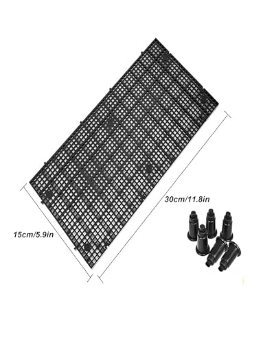 8 Pcs Aquarium Mesh Guard Panel Set - Fish Tank Lid Cover, Jump Prevention, Bottom Filter Plate, Divider & Basking Platform for Reptiles (Black) - color: Black, size: 8 Pcs