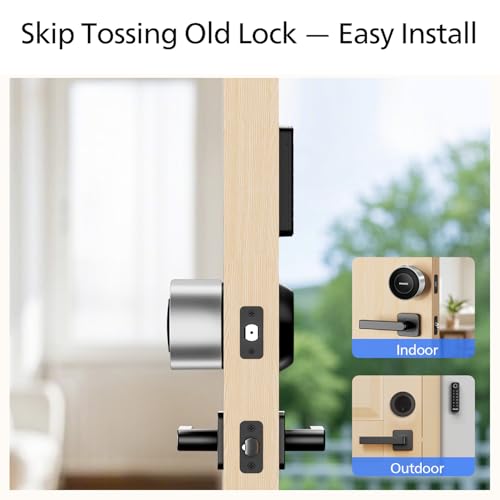 Philips WiFi Smart Retrofit Lock + Wireless Fingerprint Keypad, Update Your Existing Deadbolt, Built-in WiFi, Remote Control, Deadbolt Lock with Voice Control, Auto Lock, Interior Knob, Sliver - color: Sliver, size: WiFi Deadbolt + Fingerprint Keypad