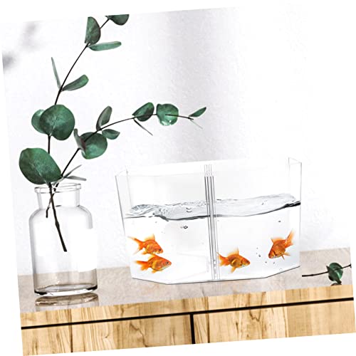 Toddmomy Transparent Fish Breeding Box Dual Chamber Isolation Tank for Betta and Small Fish for Spawning and Fry Safety Aquarium Divider for Home Decor