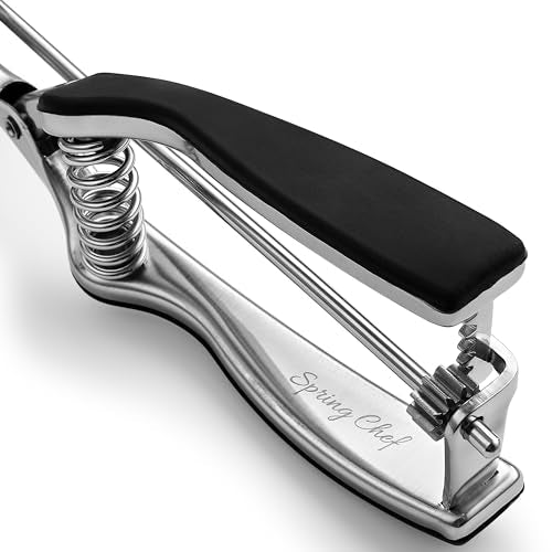 Spring Chef Extra Large Stainless Steel Cookie Scoop, #10, 5.5 Tbsp, Black | Premium 4" Cookie Dough Scoop for Baking, Dishwasher Safe Cookie Scooper, Ice Cream Scoop w/ Soft Grip & Trigger Release - color: Black, size: #10 - X-Large - 5.5 Tbsp