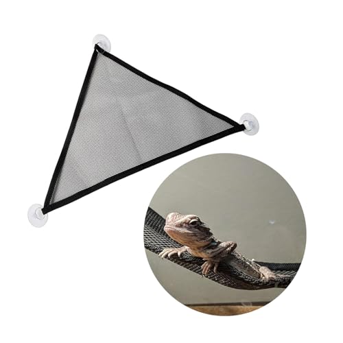 2PCS 13 Inch Climbing Nets with Suction Cups Black Breathable Mesh Reptile Hammock Pet Supplies