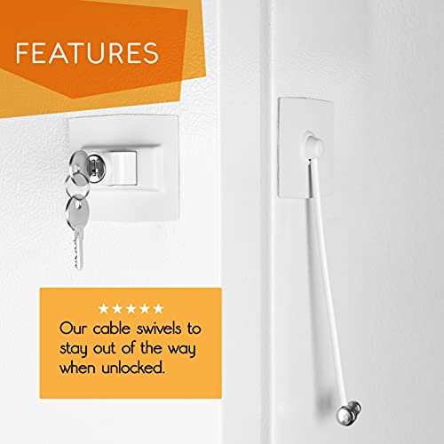 2-Pack Guardianite Premium Refrigerator Lock with Built-in Keyed Lock (2-Pack White) - color: 2-Pack White