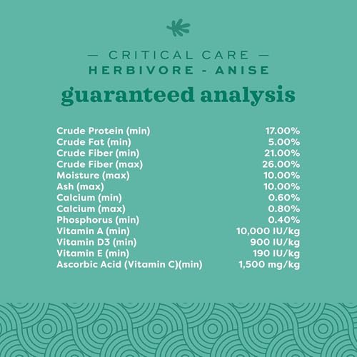 Oxbow Critical Care Herbivore Small Pet Formula, Anise, 454g, Pack of 2 | Recovery feeding support, high-fiber timothy hay, for rabbits & guinea pigs, vet recommended emergency nutrition