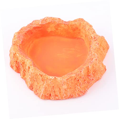 Veemoon Simulation Bowl Lizard Turtle Feeder Reptile Supplies Odorless Food Container Thickened Bowl Reptile Tank Accessories