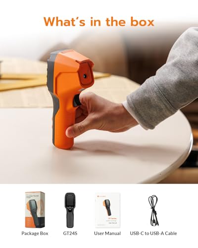 GT24S Thermal Camera with Thermometer Mode, 320×240 UIRA-IR | 256×192 Native IR, HVAC & Electrical Thermal Imaging Camera with Temp Alarm, -4°F-1202°F, NETD < 40mK, 25Hz, 10h Battery Life