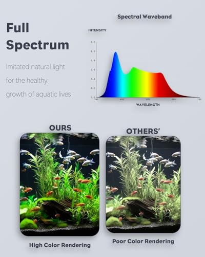 Pawfly 6 W LED Aquarium Light for 1 to 5 Gallon Fish Tanks Clip On Fish Tank Light USB Moving Aquarium Lamp with Full Spectrum Dimmable White Blue Red Green Lights with Timer (Adapter Not Included) - size: For 1 to 5 Gallon Fish Tank