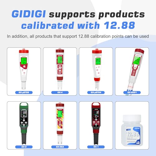 EC Calibration Solution 4 * 50ml 12.88mS/cm for TDS EC Salt Meters | TDS Calibration Solution Kits, High-Precision Calibration, For TDS Meter, EC Meter and Salinity Meters - color: Blue