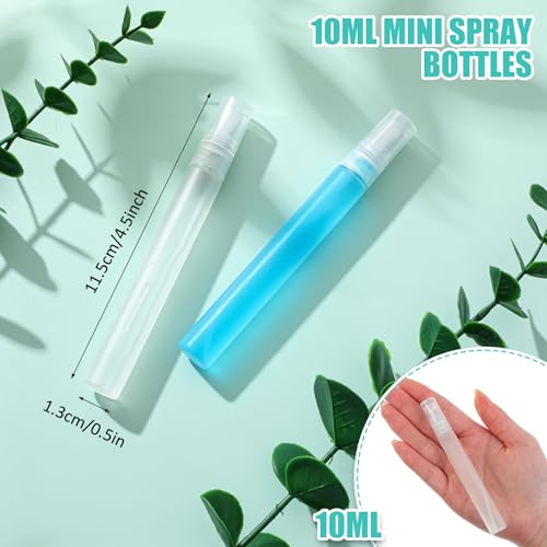 Zhehao 50 Pcs Mini Spray Bottles 10 ml Clear Glass Perfume Bottles Refillable Fine Mist Perfume Atomizer Portable Empty Sample Containers for Cleaning, Essential Oils, Travel (Matte) - color: Matte, size: 10 Ml