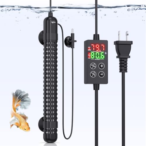 SEAOURA 200W Aquarium Heater for 20-40 Gallon Fish Tank with Temp Probe | Adjustable Max & Min Temp Protection 9.5 IN Auto Power Off Intelligent Controller Submersible Heater Turtle Salt/Freshwater - size: Tank for 30-40 Gallon