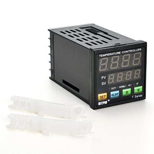 F/C PID Temperature Controller, AGPtEK Dual Display Digital Programmable Temperature Control TA4-SSR Solid State Relay with 2 Alarms