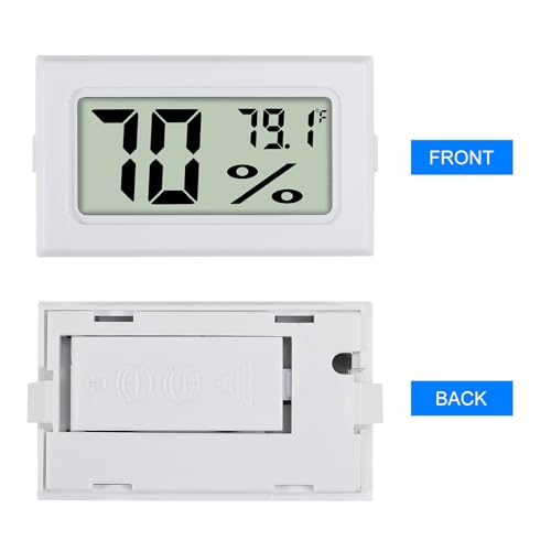 3Pcs Mini Digital Thermometer Hygrometer Electronic Temperature Humidity Gauge Meters Indoor LCD Display Fahrenheit for Greenhouse,Garden,Car Cellar and Office - color: White-3PCS