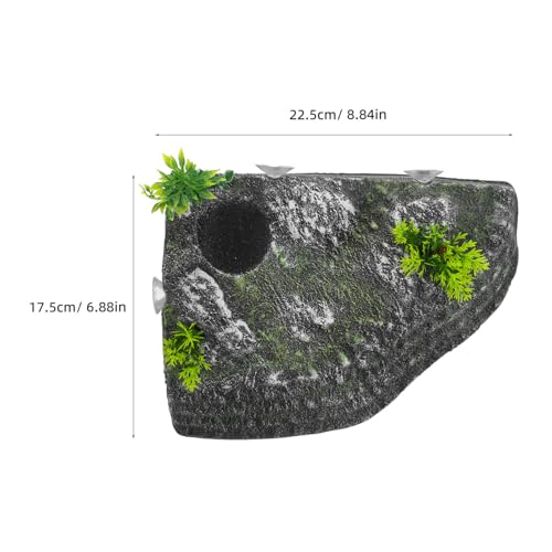 Uonlytech Turtle Basking Platform and Climbing Ramp Resin Floating Turtle Resting Stand Natural Stone Landscaping Ornament for Aquarium and Reptile Habitat
