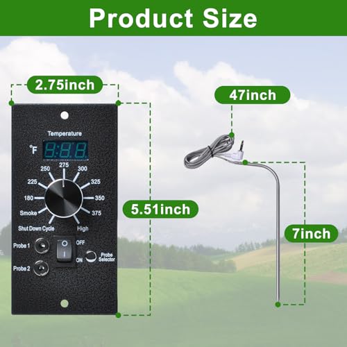 Digital Thermostat Kit Compatible with Traeger Pro Series Pellet Grills | Pro 34 20 22 Series Replacement Parts, Thermometer Control Panel, Dual Meat Probe BAC365, Temperature Controller Upgrade - style: Compatible with Traeger Pellet Grills Upgraded BAC3