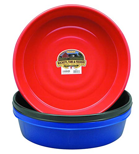 Little Giant® Plastic Utility Pan | Feed Pan | Durable & Versatile Livestock Feeding Bucket | Made in USA | 3 Gallon | Blue - color: Blue, size: 3 Gallon