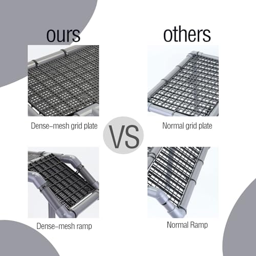 Large Turtle Basking Platform, 10.8" Width Resting Area with Ramp, PVC Standing Basking Dock for Aquatic, DIY Turtle Tank Accessories for 25/29/40/55 Gallon - size: Large