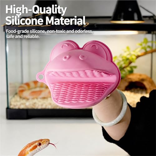 Silicone Pet Grip Gloves, Anti-Scratch Anti-Bite Hand Cover, Food-Grade Non-Toxic, Non-Slip Design, Random Color for Reptiles, Snakes, Small Aggressive Pets