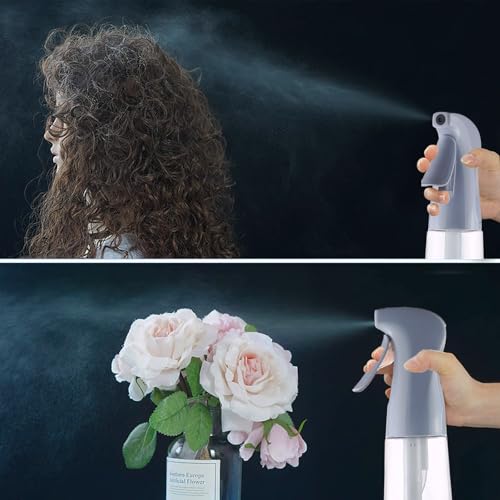 TANSHINE Continuous Spray Bottle for Hair,Ultra Fine Mist Water Hair Spray Bottles,Mister Spray Bottle,Refillable Plastic Sprayer for Hairstyling,Cleaning,Alcohol,Plants,Salons,6.8oz/200ml,Dusty Blue - color: Blue
