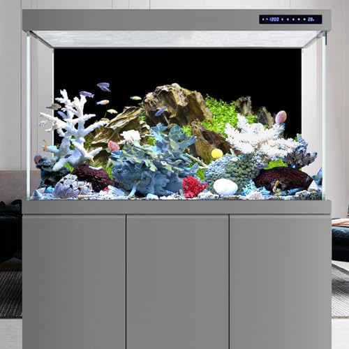 AWERT 24x12 inches Aquarium Background Aquatic Plant River Bed & Lake Fish Tank Background Vinyl - size: 24x12in/60x30cm