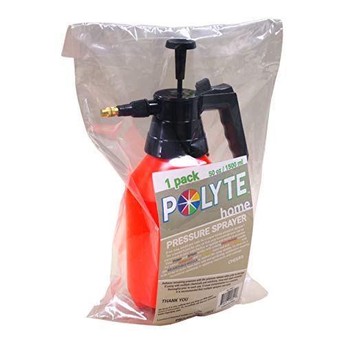 POLYTE One Hand Pump Pressure Sprayer w/Adjustable Nozzle 50 oz / 1.5 Liter | Lawn, Garden, Pest Control