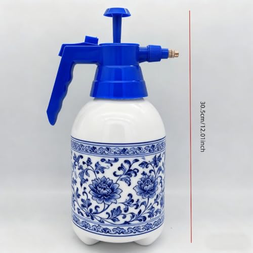 2L Handheld Garden Pump Sprayer 0.5 Gallon Water Mist Spray Bottle for Plants with Adjustable Brass Nozzle Orange (2L Blue) - color: 2L Blue