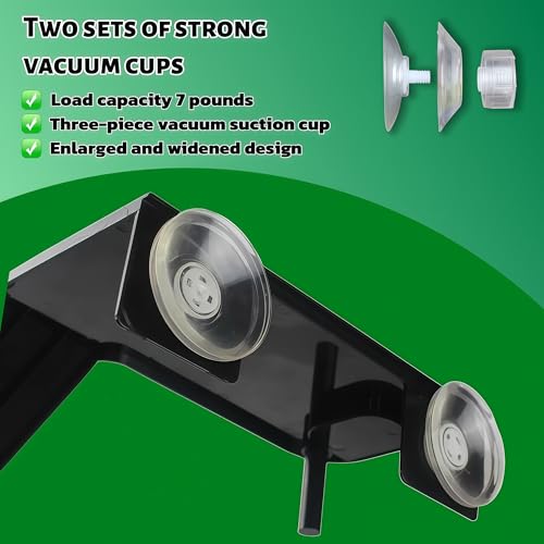 Turtle Basking Platform Stable Suction Cup Mounted Basking Platform with Support Base & Feeding Area for Turtle Tank Accessories Setups - color: Black, size: Medium