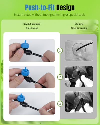 Pawfly Push-to-Fit Drip Irrigation Emitters 1 GPH Pressure Compensating Drippers with Constant Water Flow Irrigation Drippers Drip Emitters Drip Irrigation System Parts for 1/4 Inch Tubing, 30 Pcs - size: 30PCS 1 GPH Irrigation Drippers