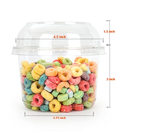 Golden Apple, 16oz. Ultra Clear Recycled PET Plastic Round Deli Container and Dome Lid Combo - 20sets - size: 16oz & Dome lids