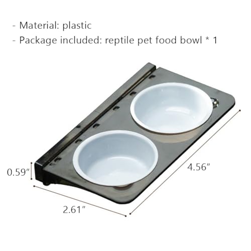 La La Pet® Magnetic Reptile Food Feeder Animal Feeder Ledge with 2 Plastic Bowls Reptile Water Bowl for Lizard Spider Crested Gecko