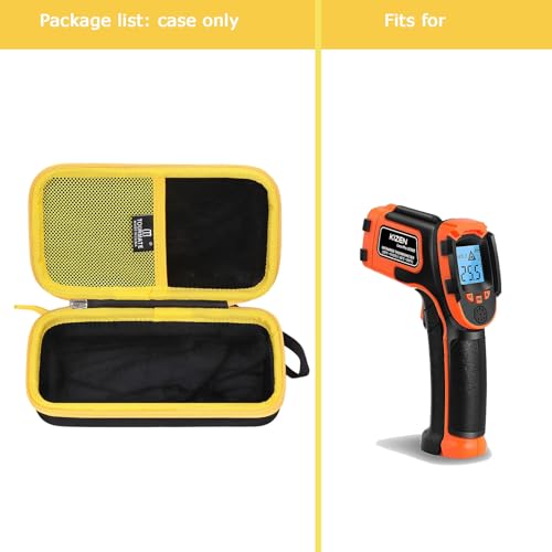 Tourmate Hard Case for KIZEN/Etekcity/Soonkoda/ThermoPro Infrared Thermometer Gun,Laser Surface Temp Reader Travel Box (Box for Sale) - color: Black & Yellow