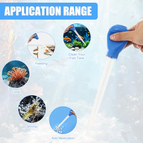 2 Sets Long Pipette for Fish Tank Coral Food Feeder Long Syringe Aquarium Coral Feeding Tube, with Extension Tube, Tweezers, for Reef Roids Aquatic Plant Snake Lizard Axolotls, Fish Tank Accessories