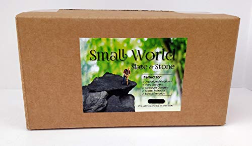 Natural Slate Stone 5 to 7 Inches - USA Sourced and Packaged for Aquascaping Aquariums, Terrariums, Paludariums, Reptile Enclosures, and Gardens (10lbs) - size: 10 lbs